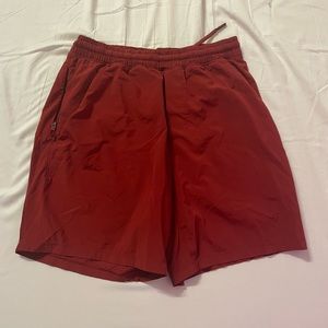 Red lululemon shorts